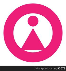 Gender icon symbol. Female girl woman icon in circle. Pink symbol.. Gender symbol set. Male Female girl boy woman man icon.