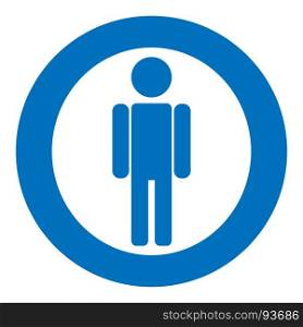 Gender icon symbol. Male boy man icon in circle. Blue symbol.. Gender icon symbol. Male boy man icon. Blue symbol.