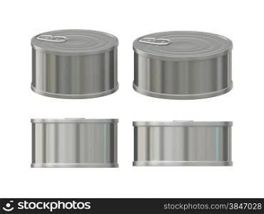 General can packaging with white blank label for food product like tuna , sardine or pet food, ready for your design or artwork, clipping path included&#xA;