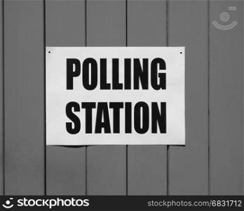 General elections polling station, black and white. Polling station place for voters to cast ballots in general elections in black and white