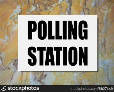 General elections polling station. Polling station place for voters to cast ballots in general elections