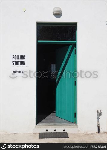 General elections polling station. Polling station place for voters to cast ballots in general elections