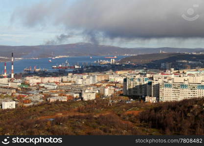General view of downtown in Murmansk, Russia
