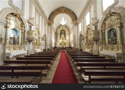 General view of the interior of the Church of Our Lady in the Peneda Geres National Park, North of Portugal