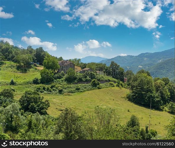 General view on a rural farm in Tuscany
