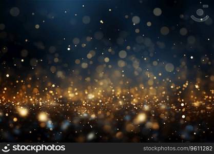 Generative AI Image of Golden Lights Bokeh Background with Dark Blurred Effect