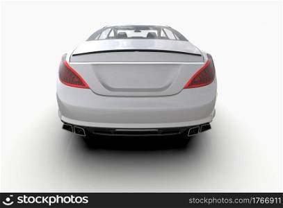 Generic and Brandless Luxury Car Isolated on White 3d Illustration, Contemporary Sedan Studio, Dealership Automobile Industry, Auto Transport, Infographics Automotive Background, City Vehicle Template