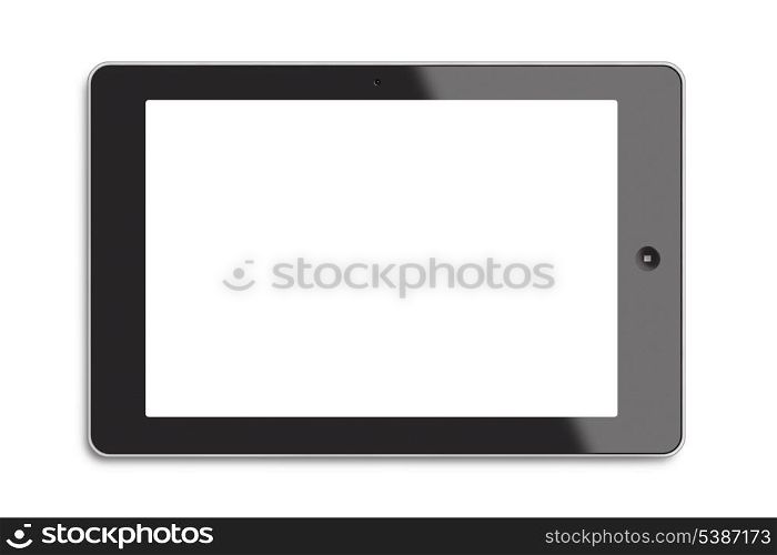 Generic tablet PC with white screen isolated on white