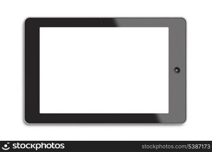Generic tablet PC with white screen isolated on white