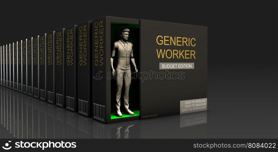 Generic Worker Endless Supply of Labor in Job Market Concept. Generic Worker