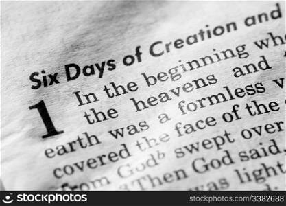 Genesis 1:1 - In the beginning, and old, used bible