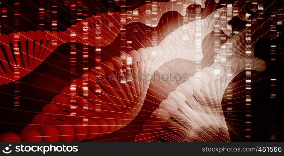 Genetic Code Sequence of DNA Protein Art. Genetic Code