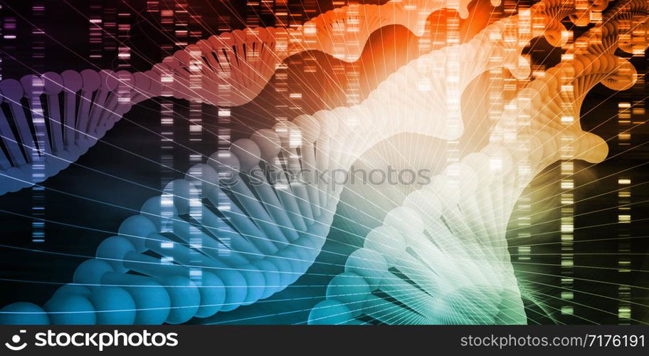 Genetic Code Sequence of DNA Protein Art. Genetic Code