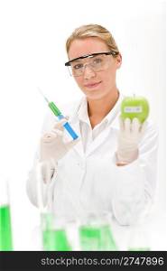 Genetic engineering - scientist in laboratory, GMO testing experiment