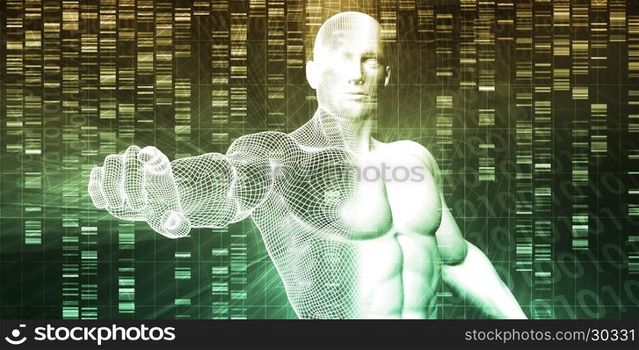Genetic Modification as a Science Concept Industry Art. Modern Digital Economy