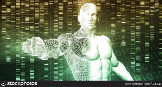 Genetic Modification as a Science Concept Industry Art. Modern Digital Economy