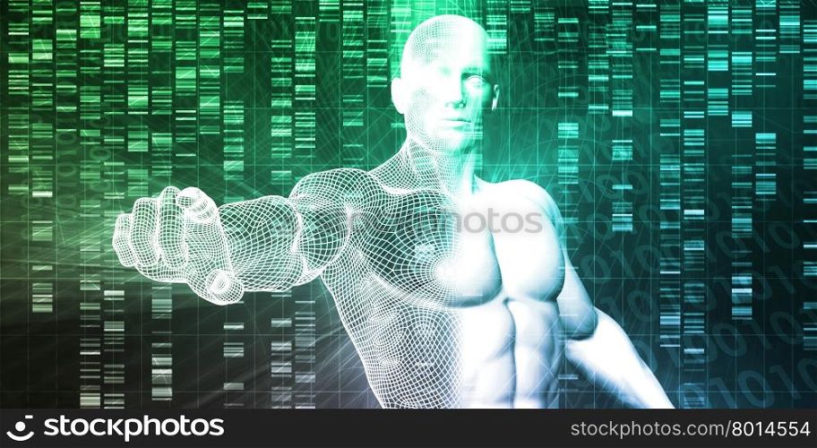 Genetic Modification as a Science Concept Industry Art. Science Technology