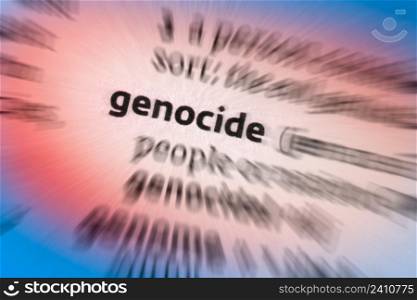 Genocide is the deliberate and systematic destruction, in whole or in part, of an ethnic, racial, religious, or national group or community.