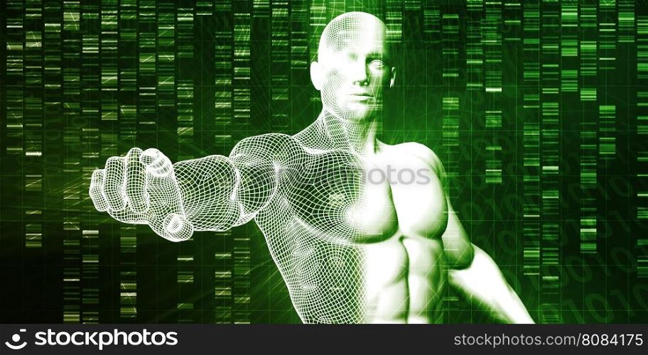 Genome Sequence and Medical Breakthrough as a Science Concept. Medical Biology