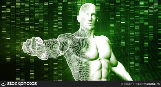 Genome Sequence and Medical Breakthrough as a Science Concept. Medical Biology