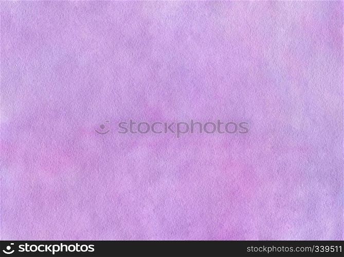 Gentle spring lilac watercolor background. Gentle purple background with paper texture. Sunset sky with clouds. Illustration drawn by hand.. Gentle spring lilac watercolor background in pastel colors.