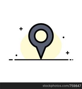 Geo location, Location, Map, Pin Business Flat Line Filled Icon Vector Banner Template