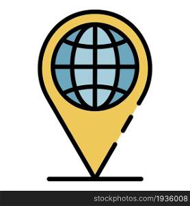 Geo positions goods icon. Outline geo positions goods vector icon color flat isolated. Geo positions goods icon color outline vector