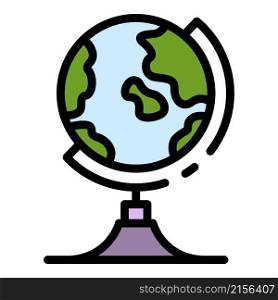 Geography globe icon. Outline geography globe vector icon color flat isolated. Geography globe icon color outline vector