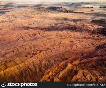 Geology of Abu Dhabi?s desert from top angle.