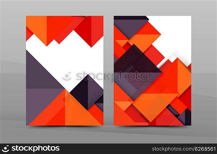 Geometric abstract background. Color business brochure cover template, annual report front page, A4 size, leaflet, magazine design, flyer layout