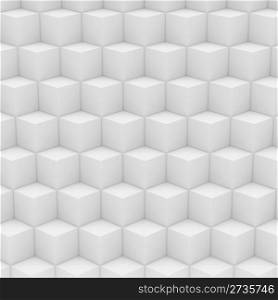 Geometric abstract background made of white cubes