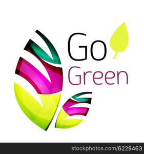Geometric abstract leaf logo. Geometric abstract leaf logo. colorful icon