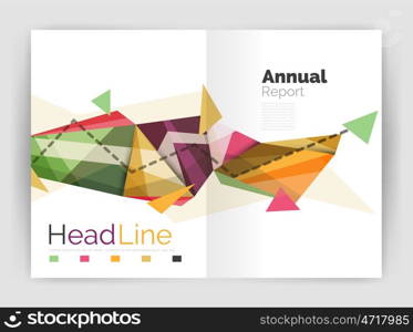 Geometric annual report business template, flyer or brochure layout