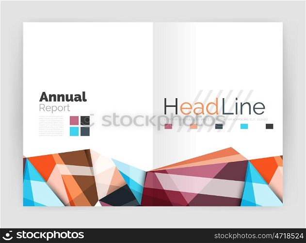 Geometric annual report business template, flyer or brochure layout
