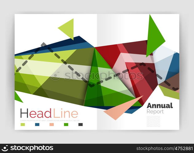 Geometric annual report business template, flyer or brochure layout