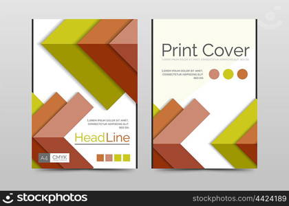 Geometric brochure front page, business annual report cover template, A4 size poster