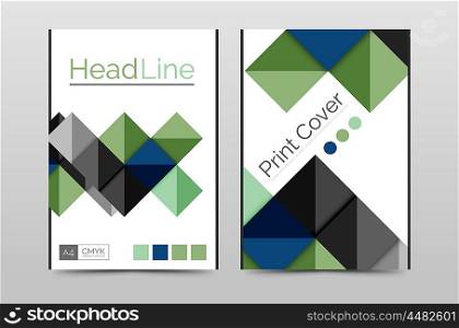 Geometric brochure front page, business annual report cover template, A4 size poster