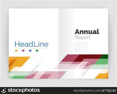 Geometric business annual report templates, modern brochure flyer template. illustration