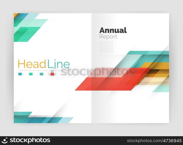 Geometric business annual report templates, modern brochure flyer template. illustration