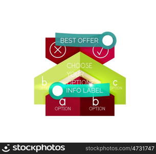 Geometric business infographics templates. Geometric business infographics templates. illustration with sample text and options