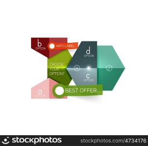Geometric business infographics templates. Geometric business infographics templates. illustration with sample text and options
