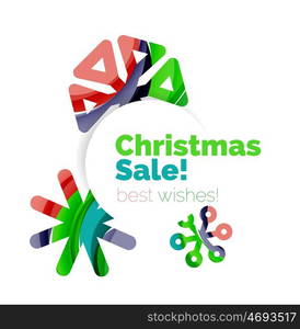 Geometric Christmas sale or promotion ad banner. Geometric Christmas sale or promotion ad banner. Blank offer design