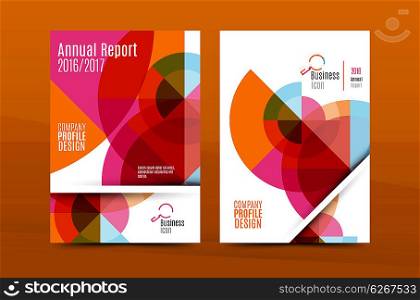 Geometric design A4 size cover print template - annual report brochure flyer design template , leaflet presentation abstract background