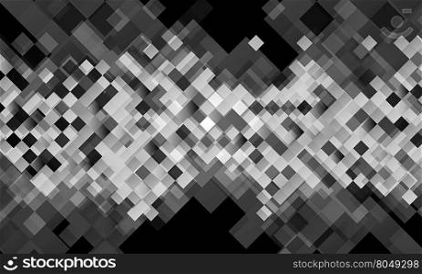 Geometric grey tech background with squares. Geometric dark tech background with grey squares