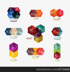 Geometric paper business infographics layouts. set of geometric paper business infographics layouts