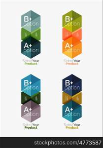 Geometric paper business infographics layouts. set of geometric paper business infographics layouts