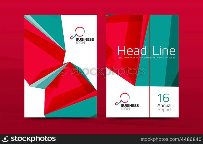 Geometric shapes design a4 cover. 3d geometric shapes design a4 cover. business corporate brochure identity template