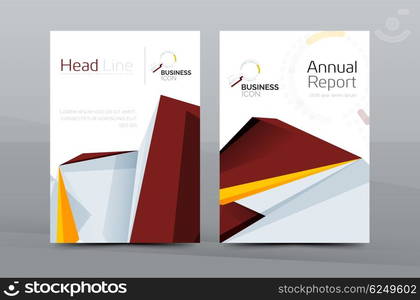 Geometric shapes design a4 cover. 3d geometric shapes design a4 cover. business corporate brochure identity template