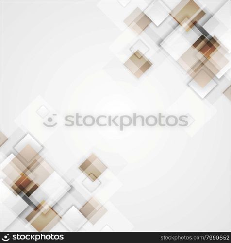 Geometric squares brown tech background