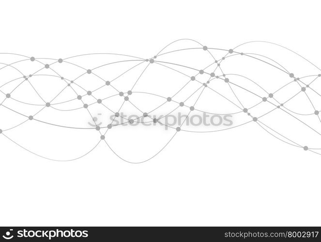 Geometric tech wavy lines background . Geometric tech wavy lines abstract background. Grey curves graphic design